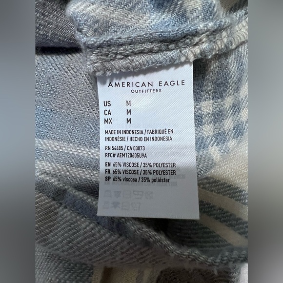 NEW American Eagle Cropped Flannel Size Medium NWT - Picture 5 of 6